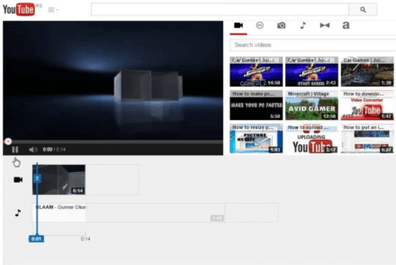 Youtube video editor interface