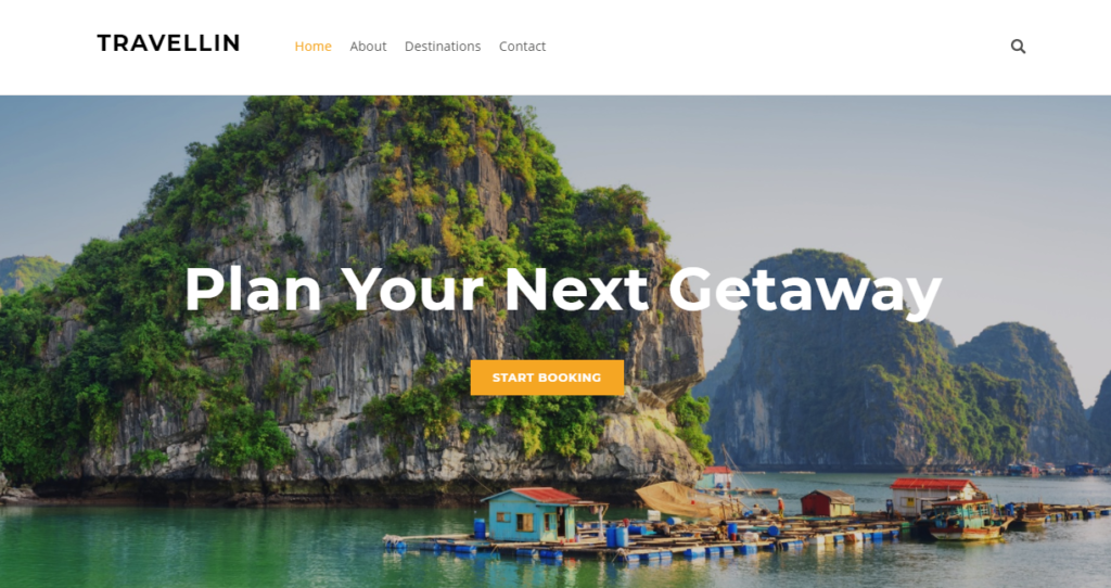 A full-width sample Weebly travel website template