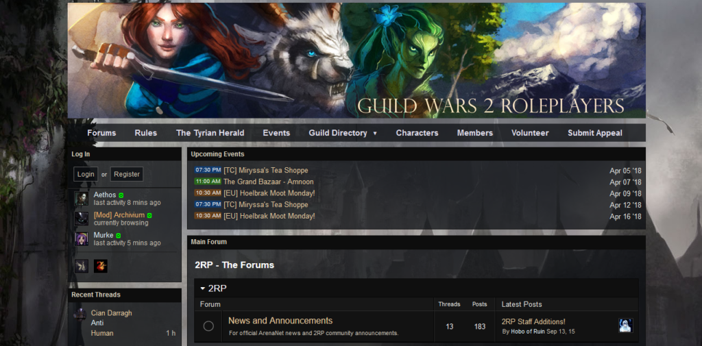 Enjin sample Guild Wars website template