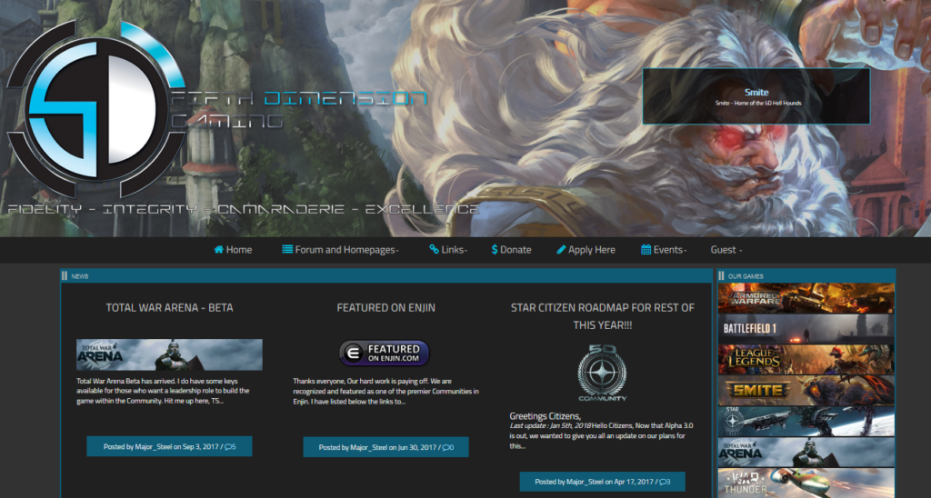 Enjin sample League of Legends website