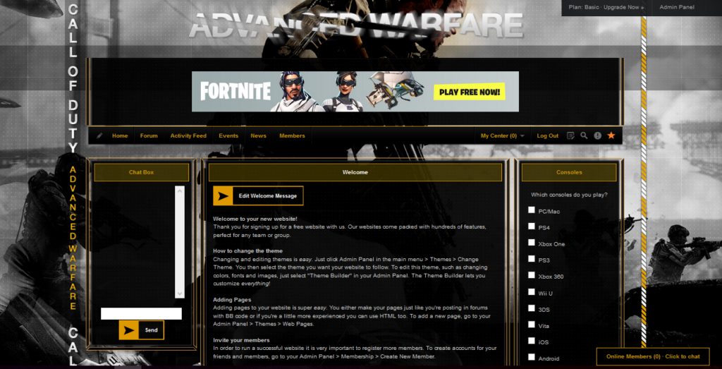 iClan Websites premium template for Call of Duty sample