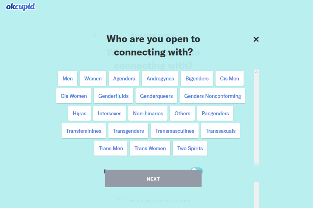 OKCupid for LGBT gender preferences