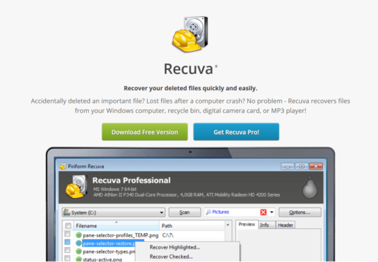 recuva software download windows 10